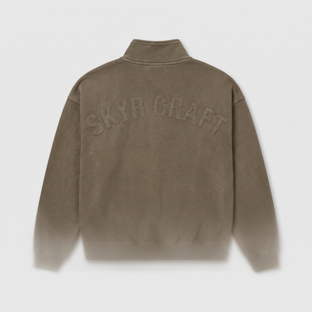 Half Zip Mousse Délavée — à plat, vue de dos