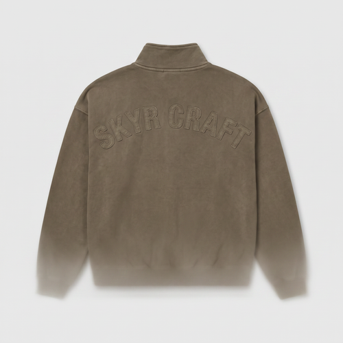 Half Zip Mousse Délavée — à plat, vue de dos