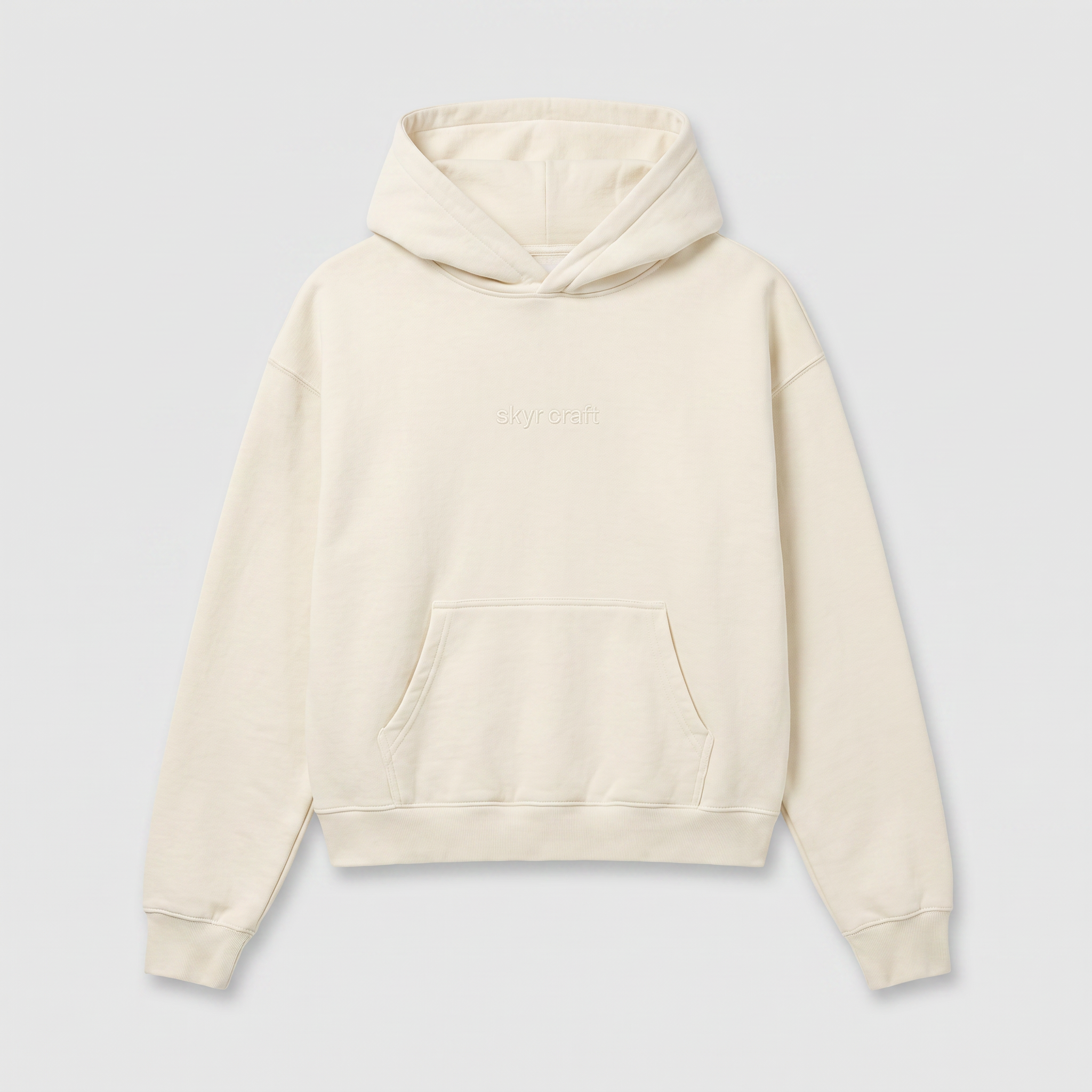 Hoodie 90s Ivoire — à plat, vue de face
