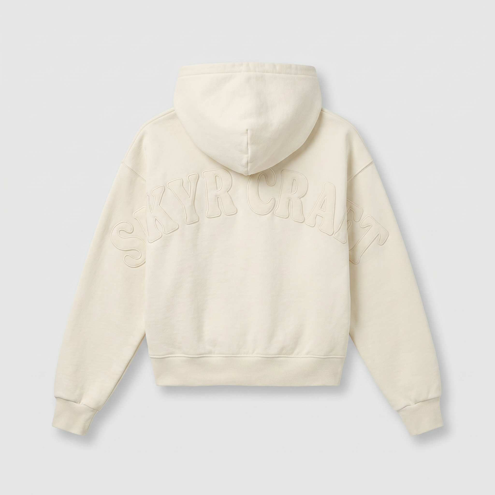 Hoodie 90s Ivoire — à plat, vue de dos