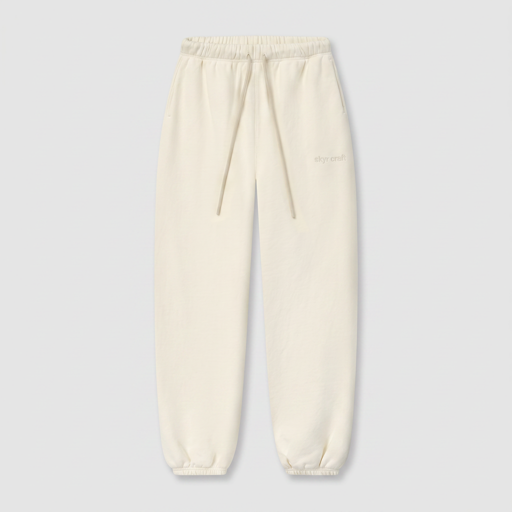 Pantalon Molleton Ivoire — à plat, vue de face