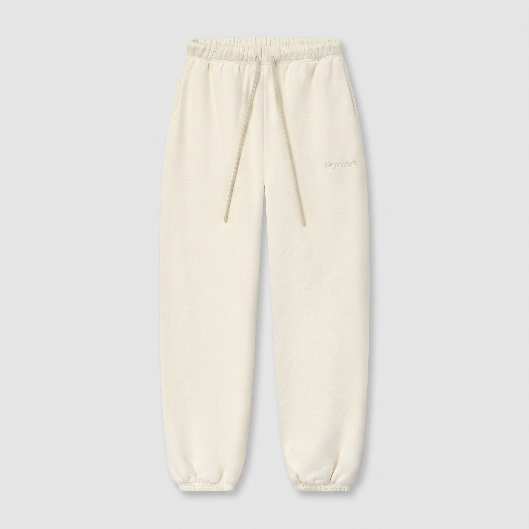 Pantalon Molleton Ivoire — à plat, vue de face