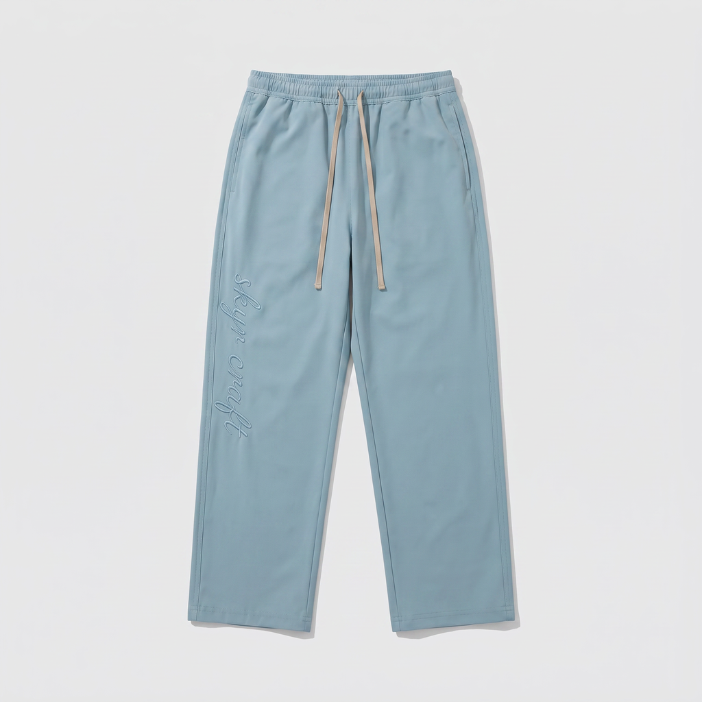 Pantalon Track Bleu Orage — à plat, vue de face