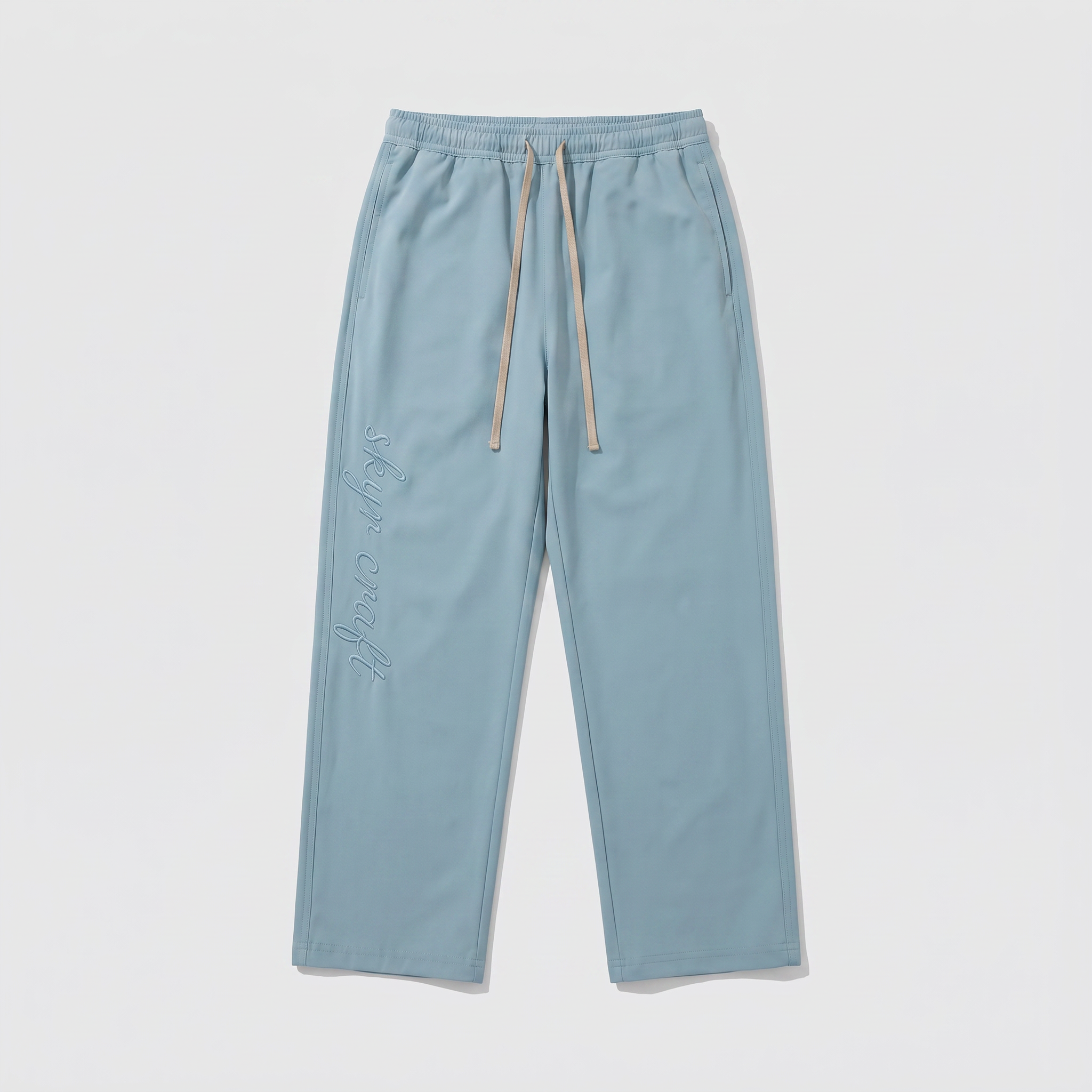 Pantalon Track Bleu Orage — à plat, vue de face