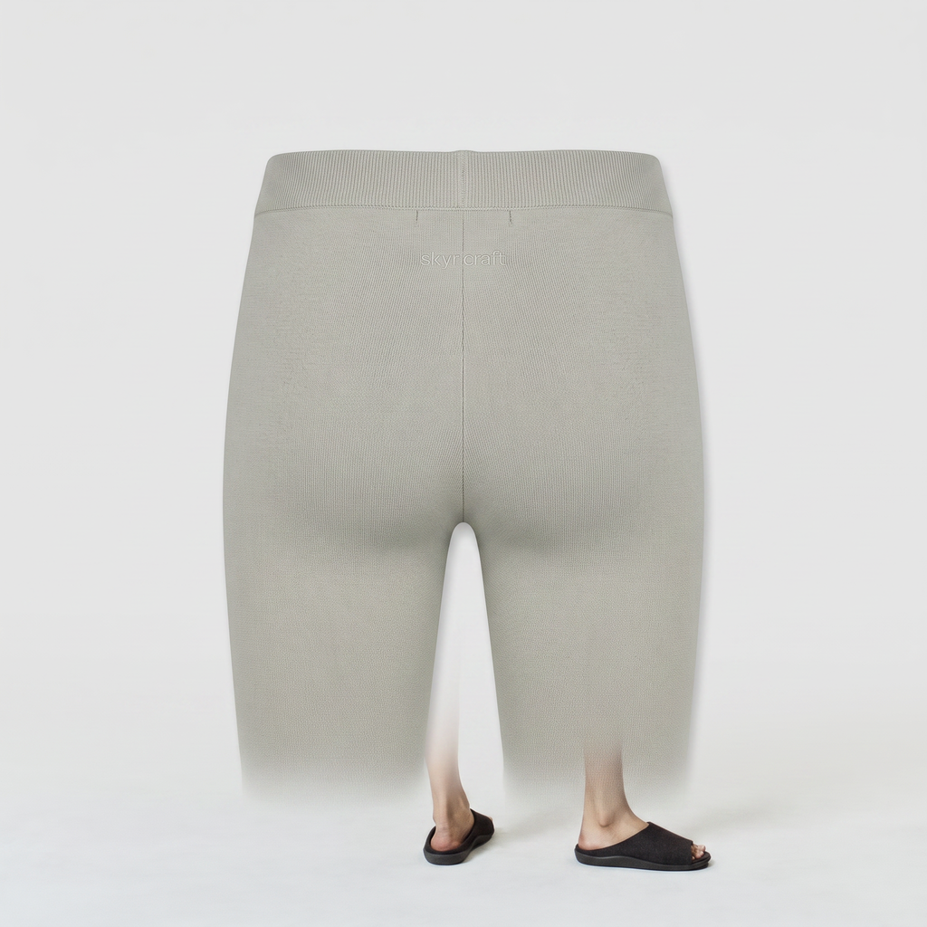 Short Biker en Maille — à plat, vue de dos