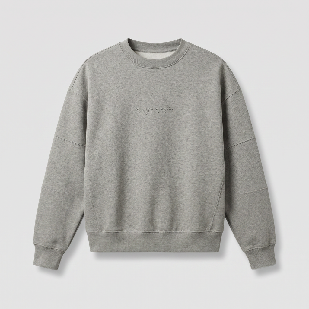 Sweatshirt Panneauté Gris — à plat, vue de face