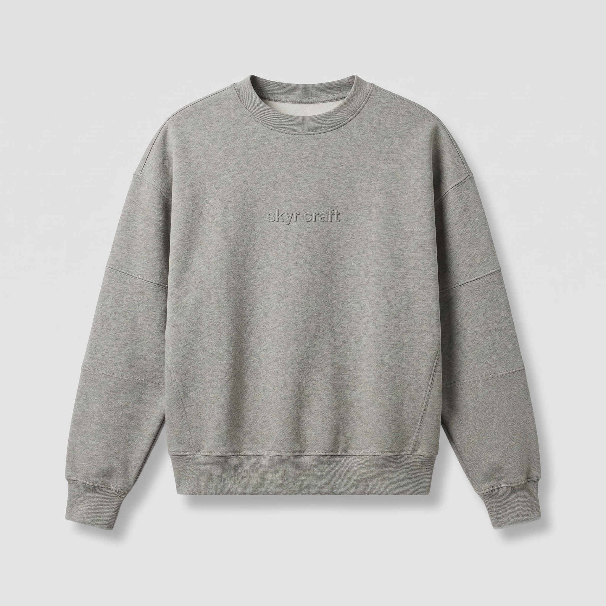 Sweatshirt Panneauté Gris — à plat, vue de face
