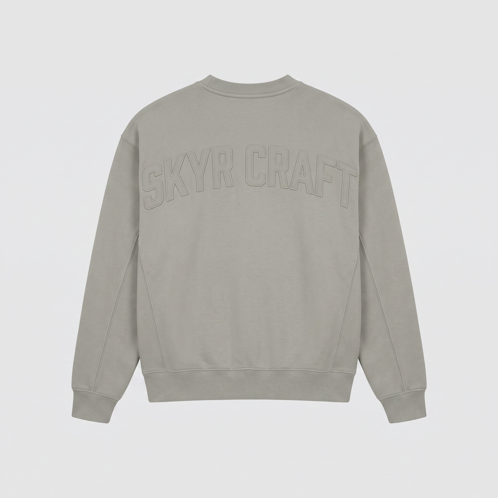 Sweatshirt Panneauté Gris — à plat, vue de dos