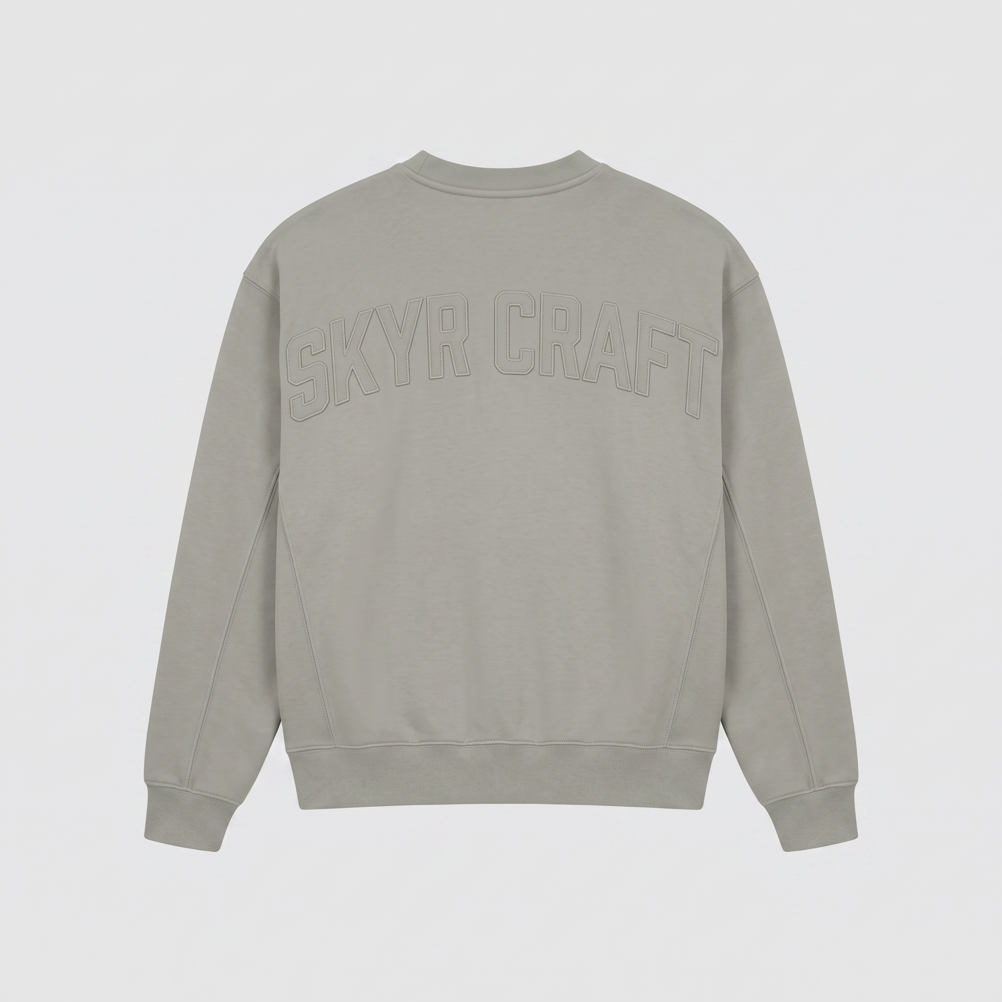 Sweatshirt Panneauté Gris — à plat, vue de dos